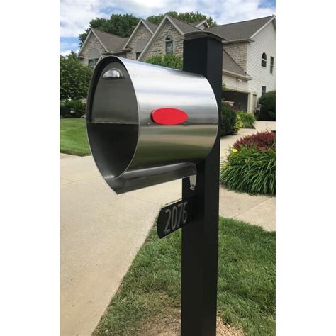 Spira Mailbox Post Mount Stainless Steel Metal Large Mailbox